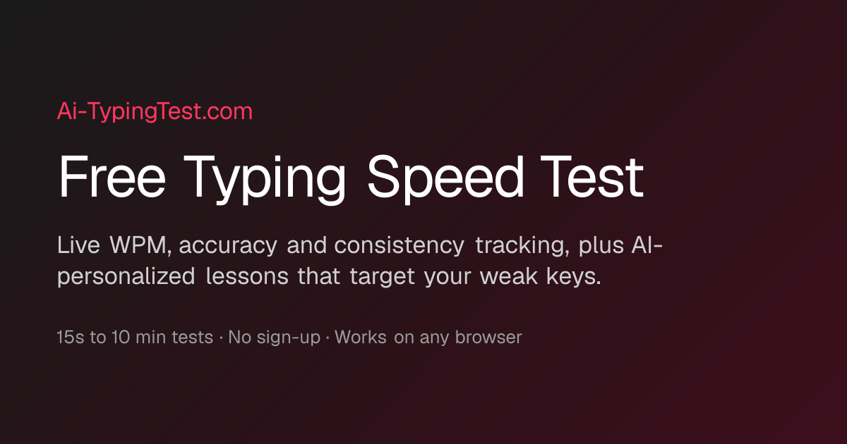 Typing Speed Test Online — Free Browser WPM Test | Ai-TypingTest.com